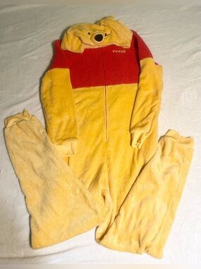 Disney Winnie the Pooh Fleece Costume Pajamas Adult Onesie size Large